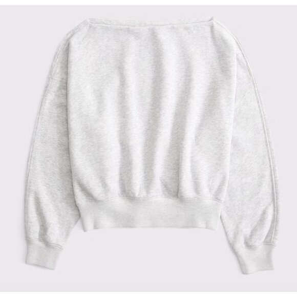 Abercrombie Sunday Slash Sweatshirt Boat Neck Gray Fleece Size Medium - Picture 1 of 4